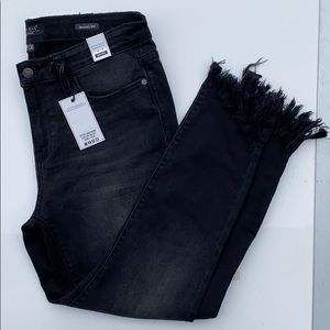 Judy Blue frayed hem charcoal jeans NWT